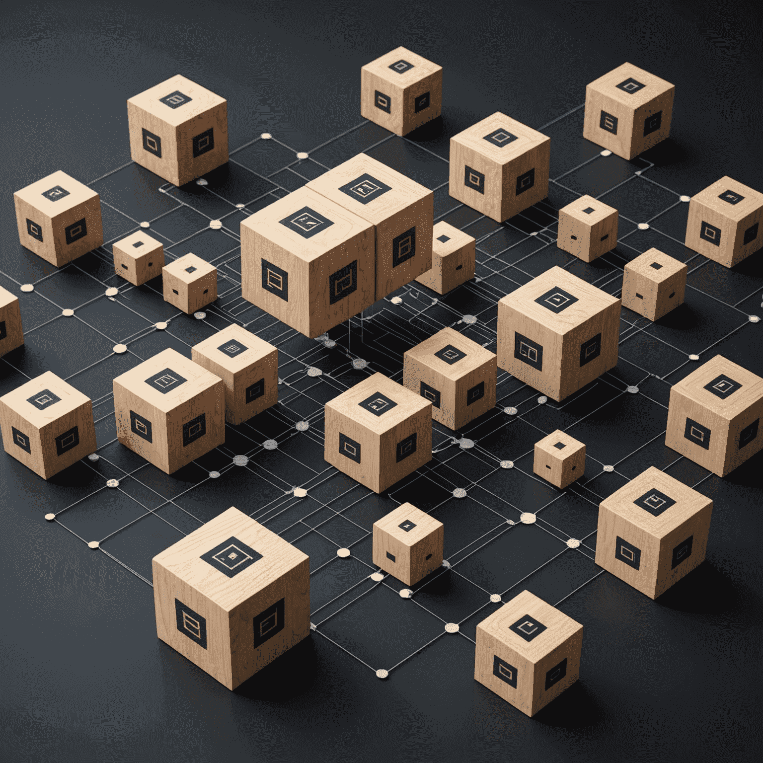 An illustration of interconnected blocks representing a blockchain network